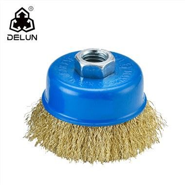 Escova de copo de roda de arame frisado de 4 polegadas M14